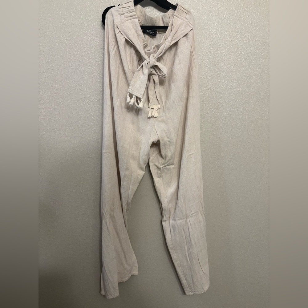 Wide leg linen pants